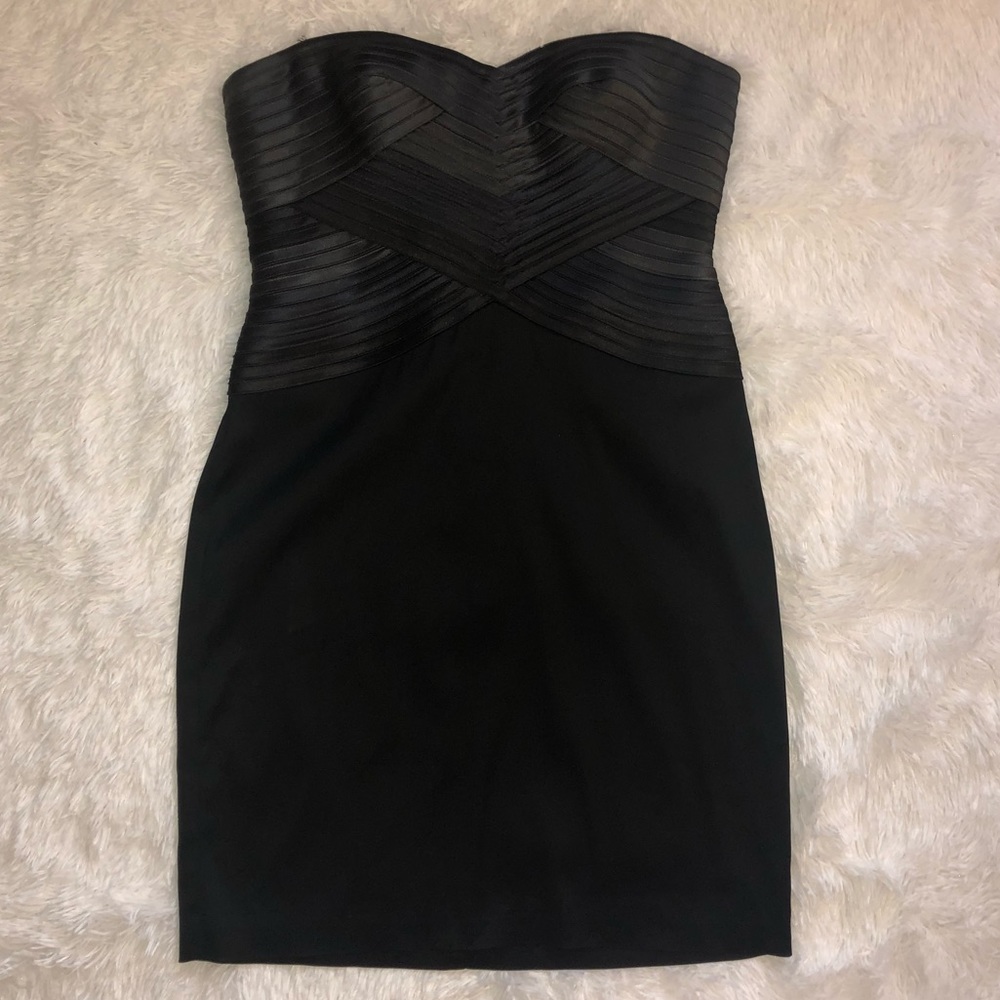 BCBG Max Azria Black Sweetheart Strapless Mini